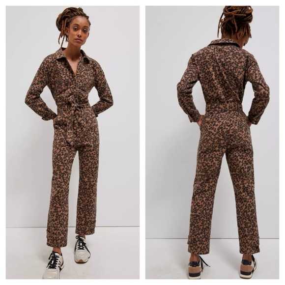 Anthropologie Brown Leopard Jumpsuit - Picture 1 of 15